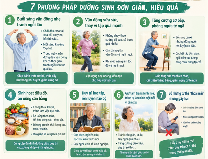 Ba danh y cao tuổi tiết lộ 7 nguyên tắc sống khỏe lâu dài