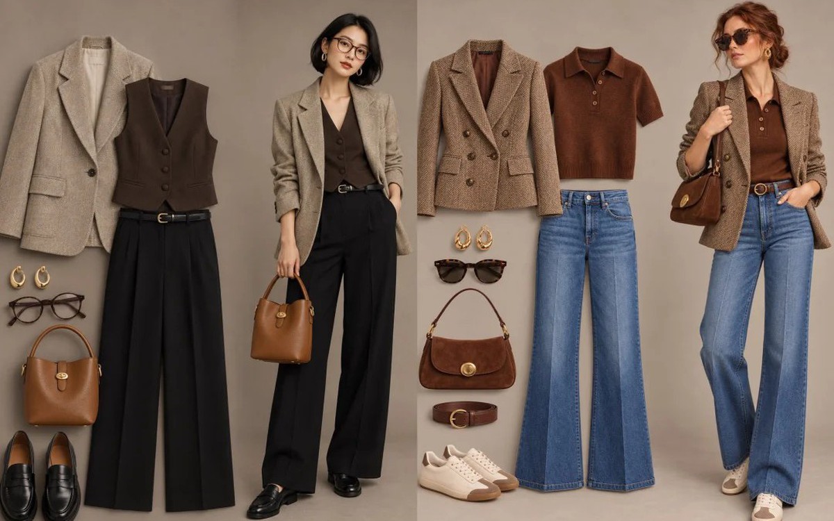 4 công thức phối layer công sở mùa thu phong cách old money