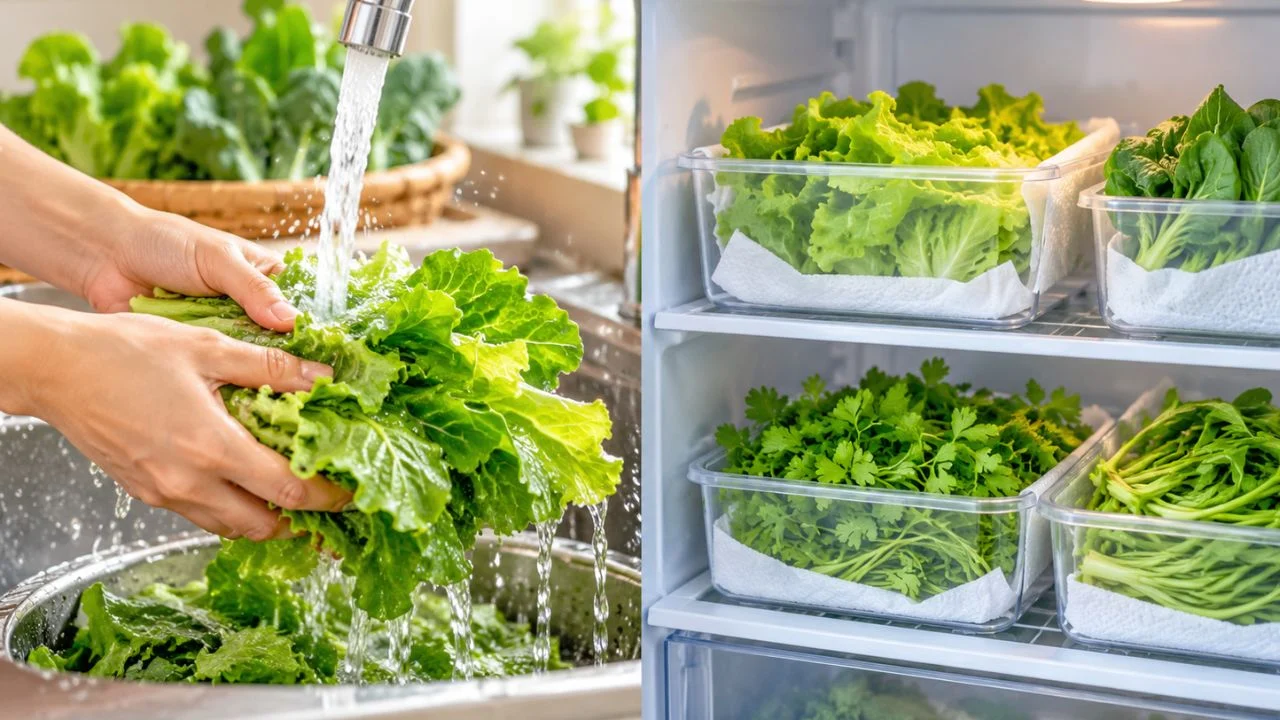 Sai lầm khi rửa rau trước khi cất tủ lạnh và cách bảo quản đúng