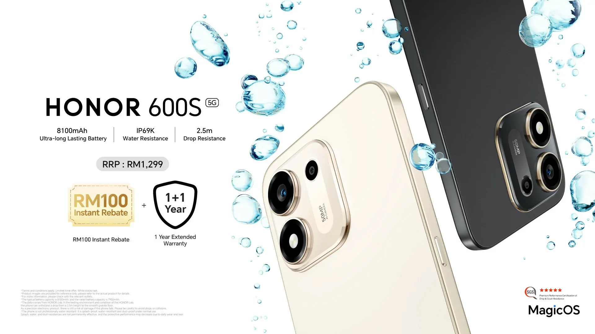 HONOR 600S Harga RM1,299: Bateri 8,100mAh & IP69K Untuk Telefon Tahan Lasak Harian