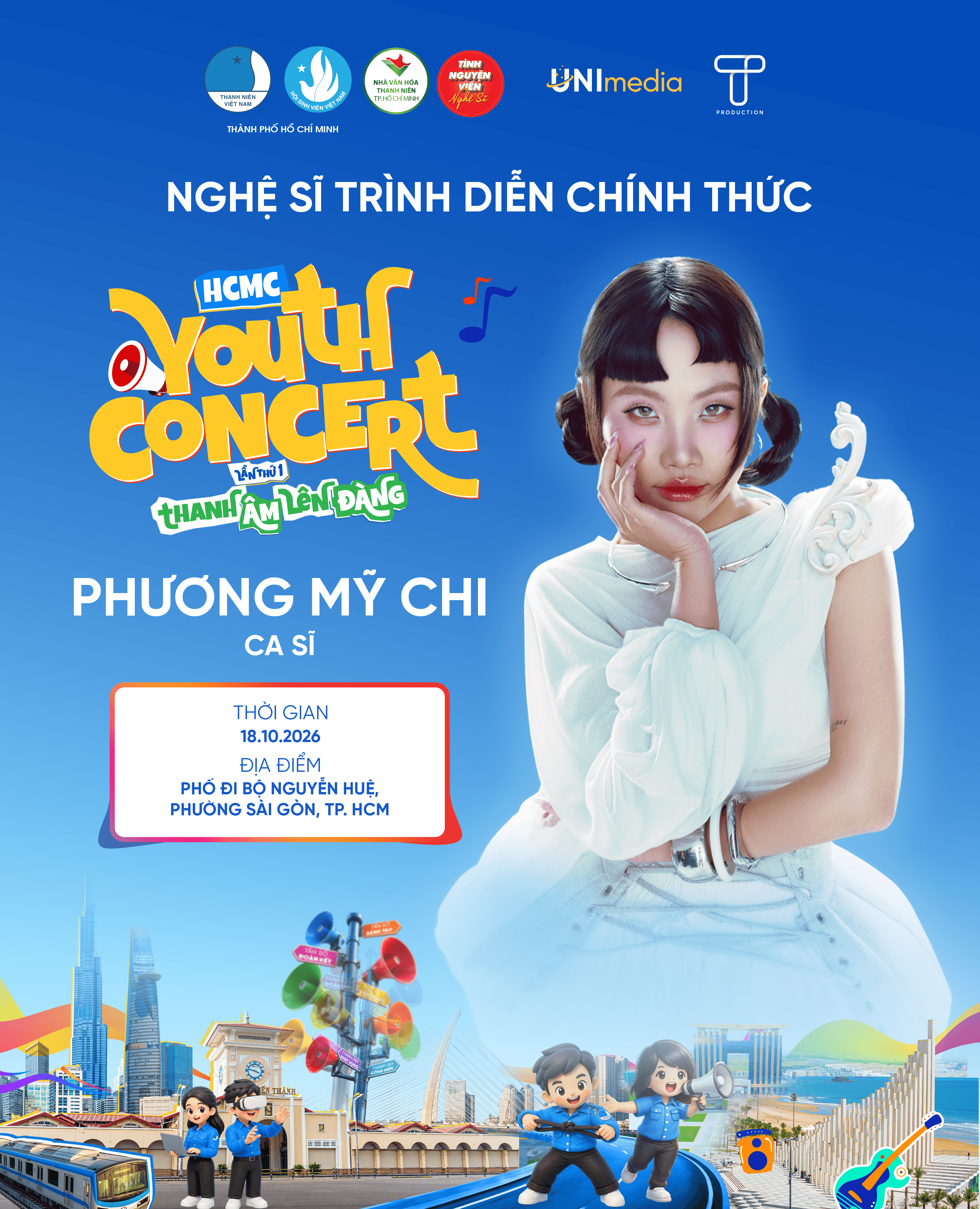 HCMC Youth Concert: 17 nghệ sĩ đa thế hệ đổ bộ phố đi bộ Nguyễn Huệ