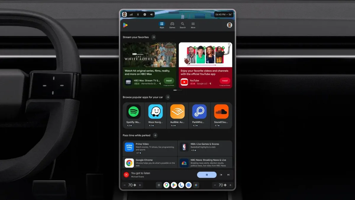 Google Play trên ô tô: YouTube nền và Firefox cho trải nghiệm lái xe an toàn hơn