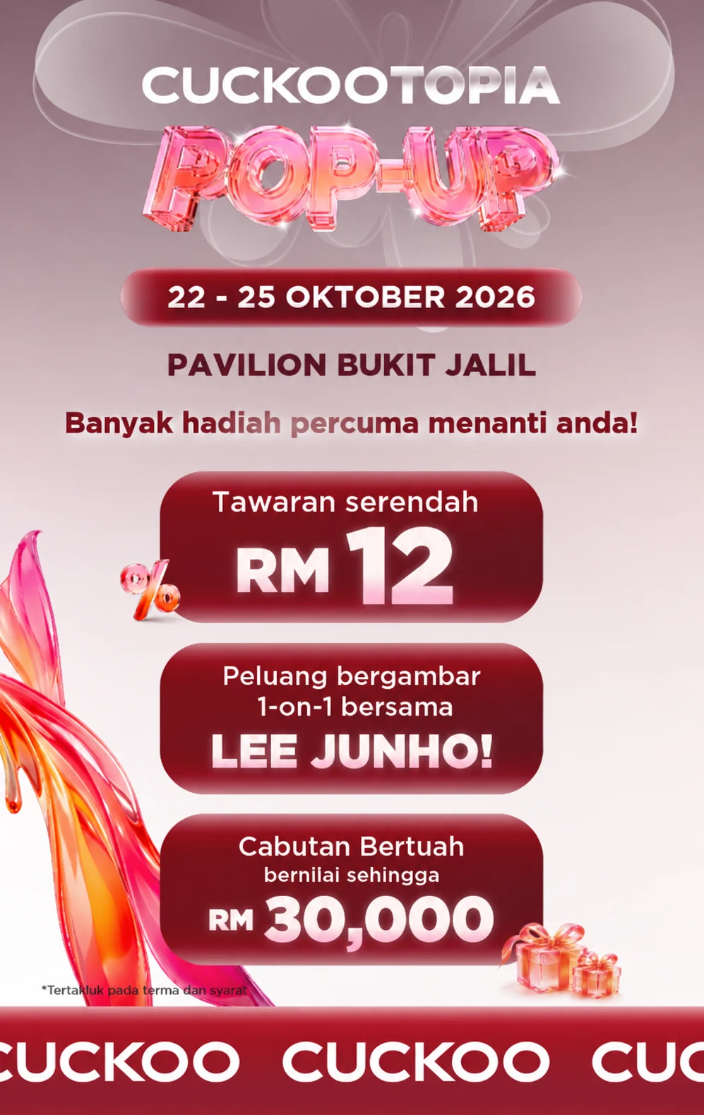 Lee Junho & CUCKOOTOPIA Pop-Up: Acara Wajib Peminat K-Drama