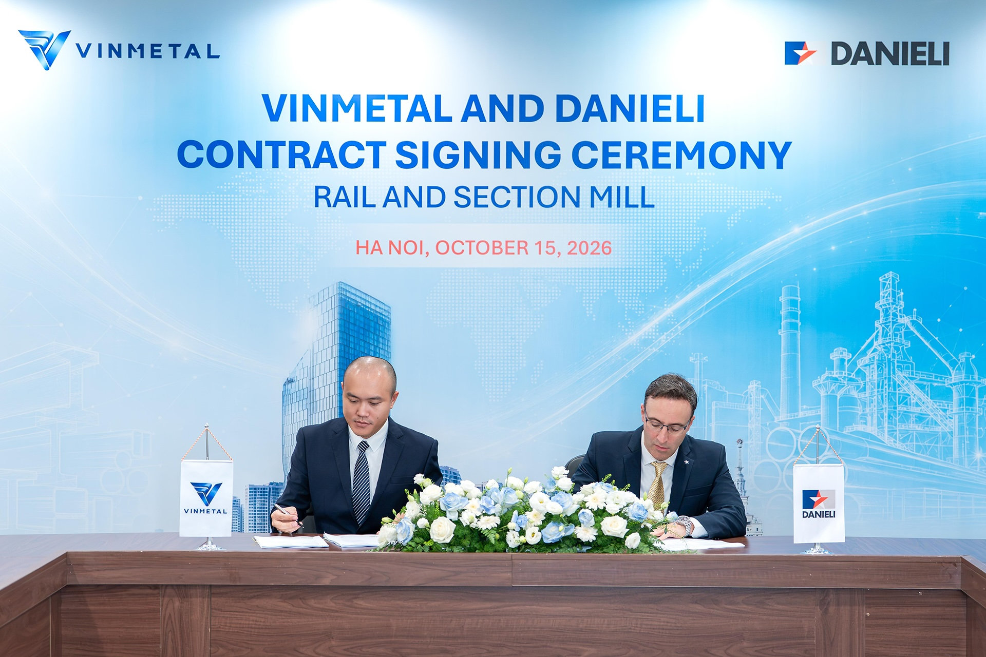 Phạm Nhật Vượng bắt tay Danieli để nội địa hóa thép ray đường sắt cao tốc