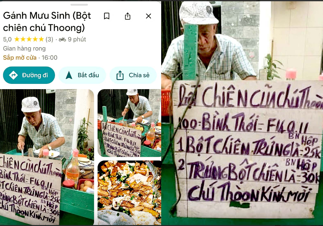 Giới trẻ đưa “gánh mưu sinh” của người già lên Google Maps
