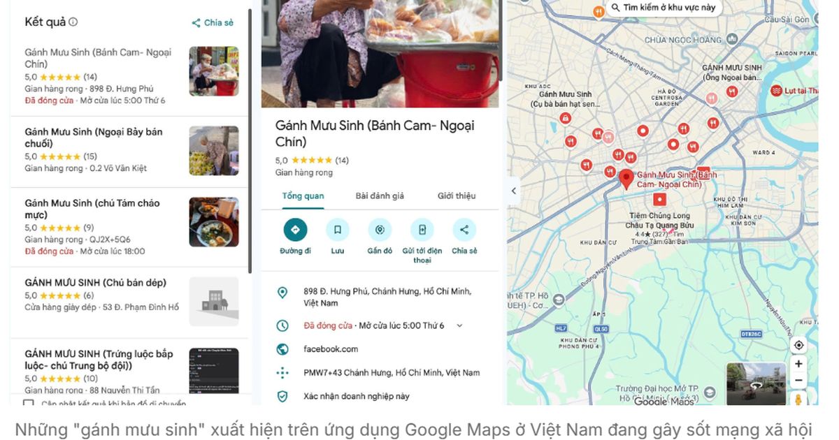 Giới trẻ đưa “gánh mưu sinh” của người già lên Google Maps