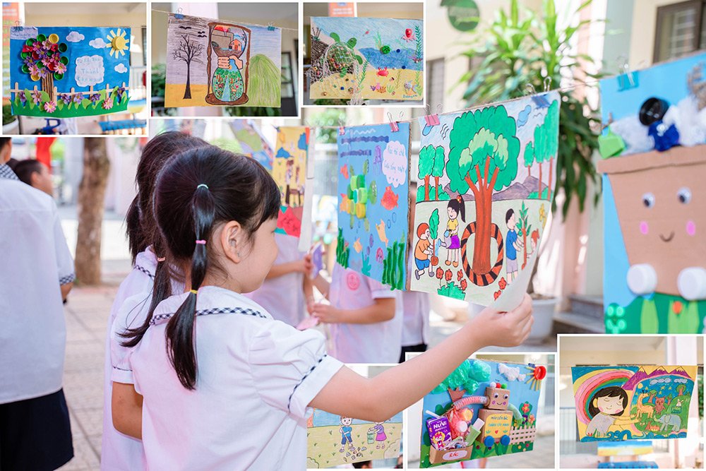 Học sinh tiểu học khám phá sống xanh qua trò chơi và trải nghiệm