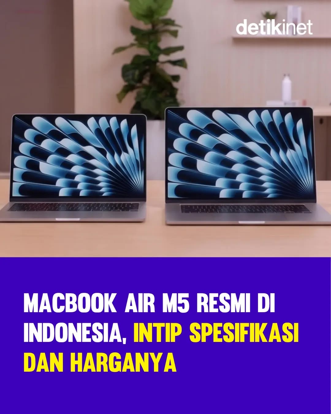 Hai chiếc MacBook Air M5 bản 13 inch và 15 inch đặt cạnh nhau trên mặt bàn