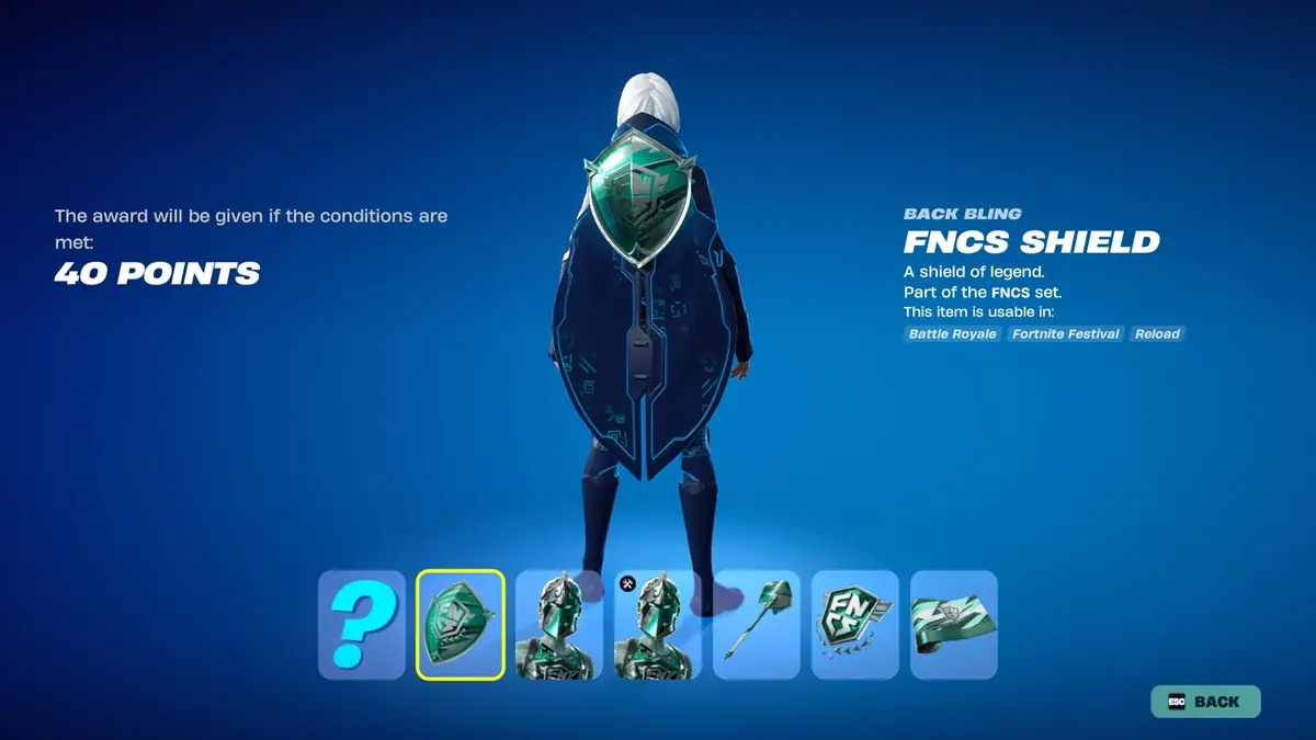 Cách nhận skin Champion FNCS Teal Knight miễn phí trong Fortnite