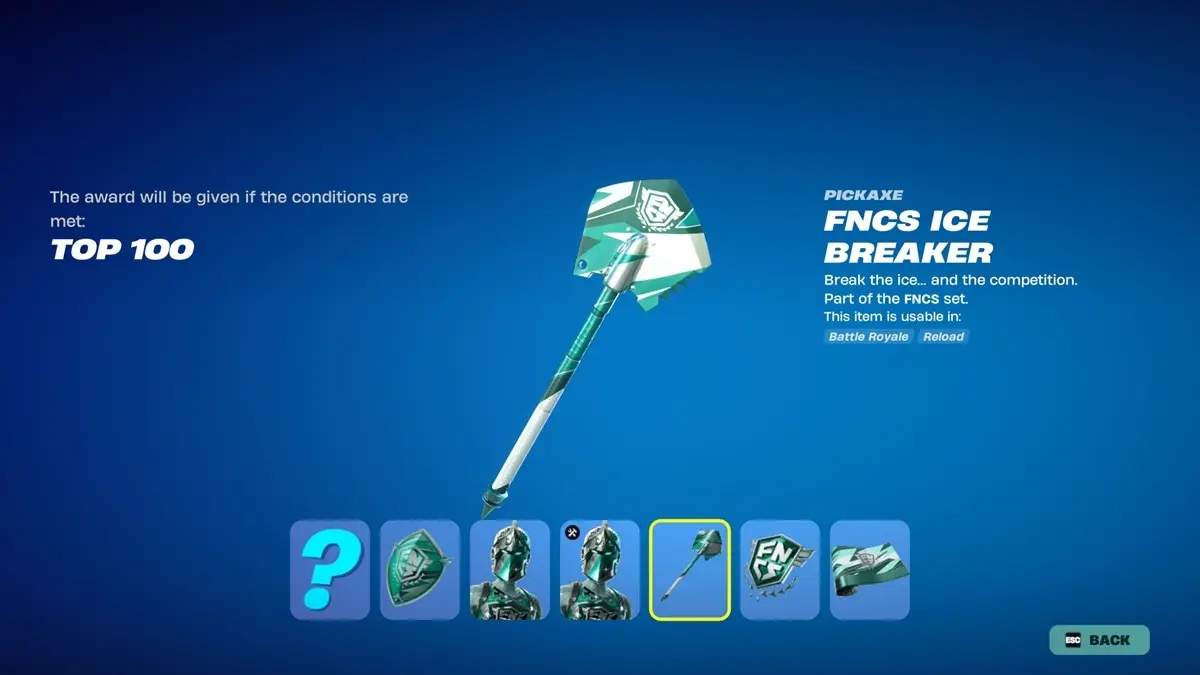 Cách nhận skin Champion FNCS Teal Knight miễn phí trong Fortnite