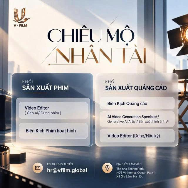 V-Film của Phạm Nhật Vượng đẩy mạnh AI trong sản xuất nội dung điện ảnh