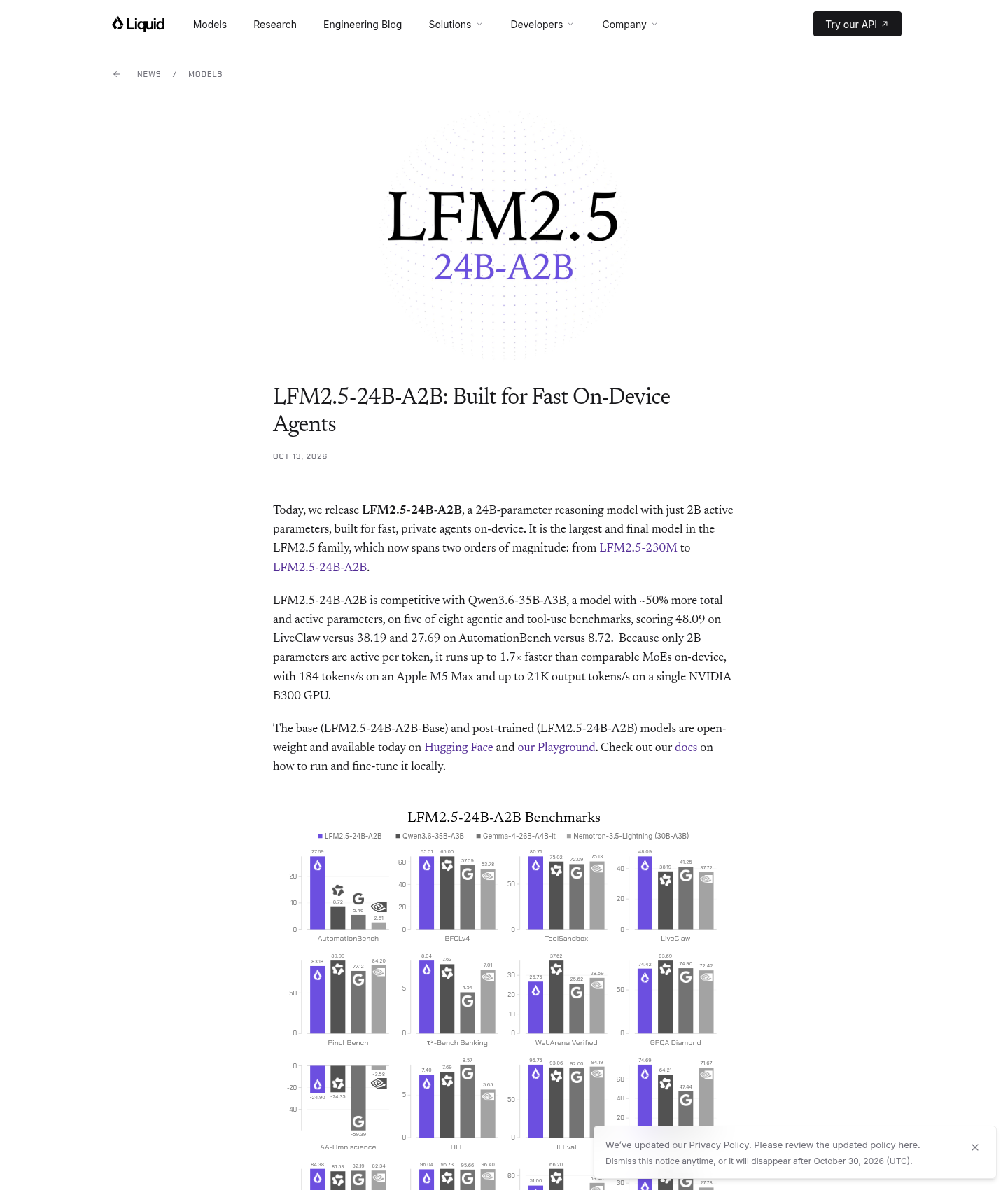 Liquid AI LFM2.5-24B-A2B: bước ngoặt cho AI trên thiết bị biên
