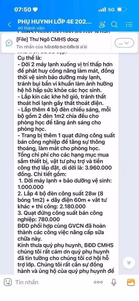 Cách phụ huynh nhận biết và phản ứng khi trường thu tiền sai
