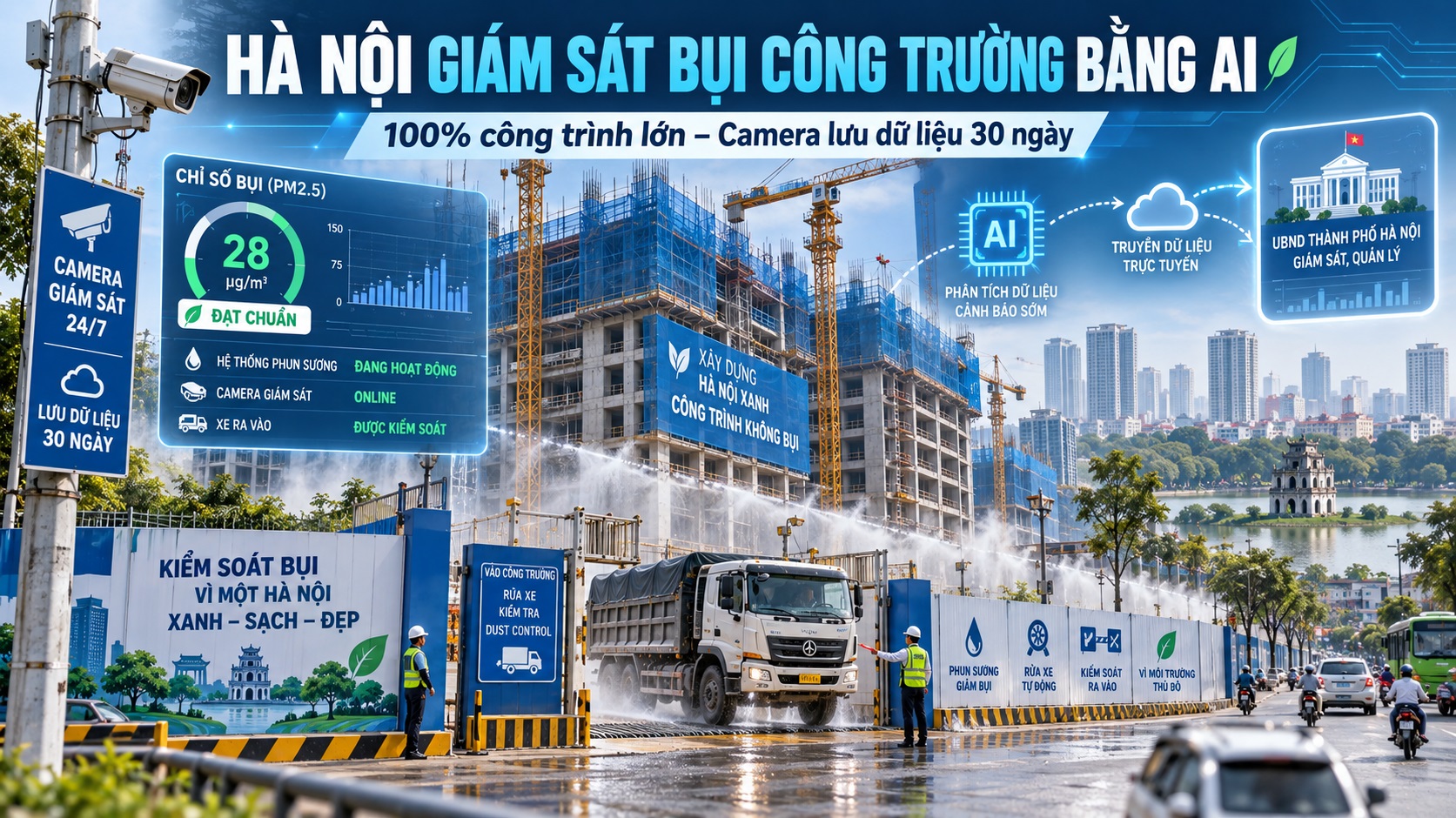 Camera giám sát bụi bằng AI: Bước ngoặt quản lý môi trường công trường