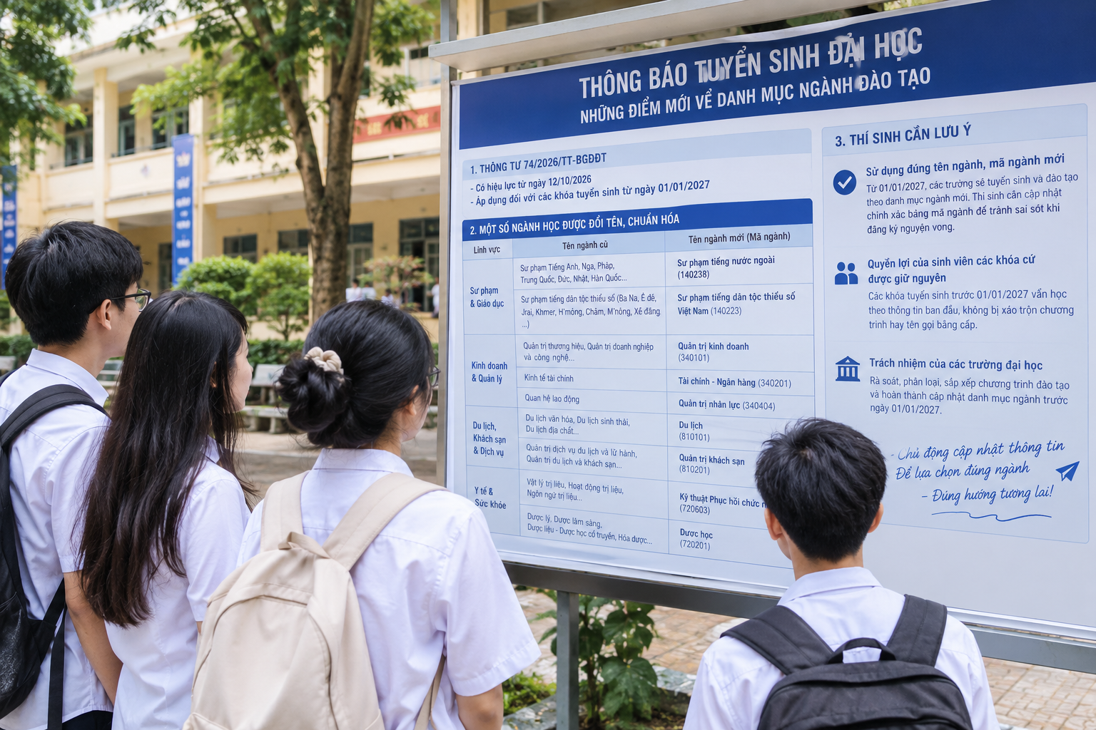 Ngành đại học đổi tên: Thí sinh cần chuẩn bị gì khi chọn trường?