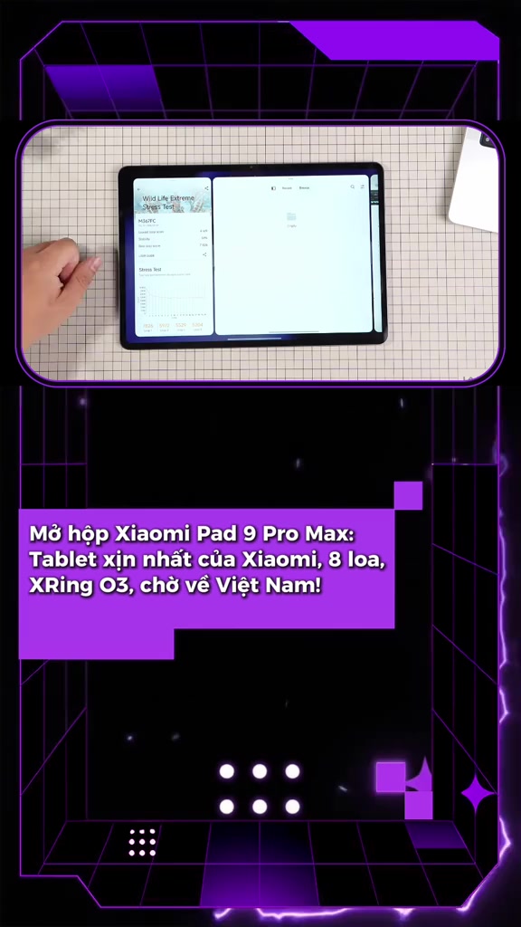 Màn hình Xiaomi Pad 9 Pro Max chia hai cửa sổ ứng dụng chạy song song