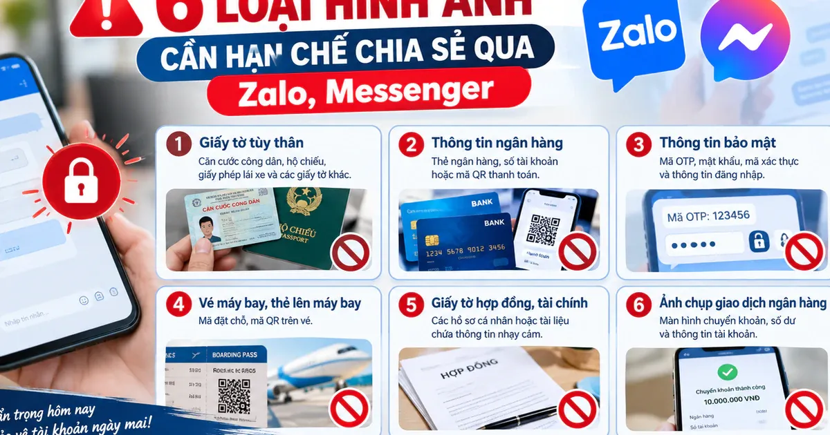 6 loại tin nhắn và ảnh trên Zalo bạn tuyệt đối không nên chia sẻ