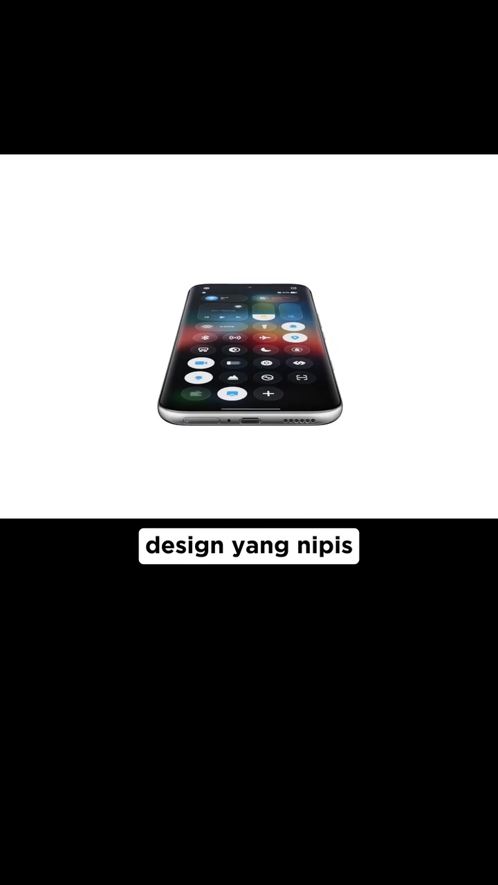 Telefon nipis Infinix NOTE Edge pandang hadapan dengan skrin papar control center dan kapsyen design yang nipis