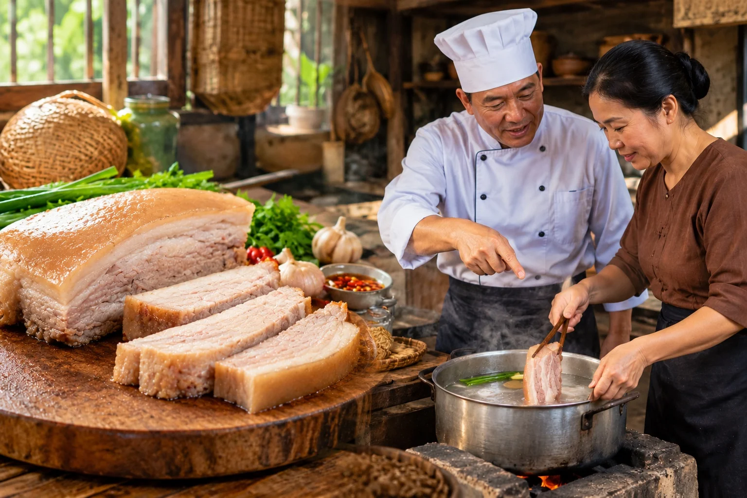 Luộc thịt lợn trắng đẹp, mềm ngon: bí quyết từ bếp chuyên nghiệp