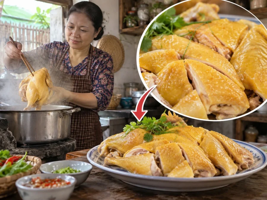 Luộc gà hoàn hảo: tránh 4 sai lầm, da vàng giòn thịt mềm