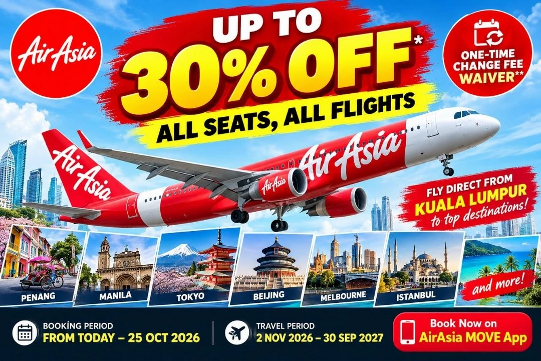 Diskaun Penerbangan AirAsia Sehingga 30%: Patut Beli atau Tidak?