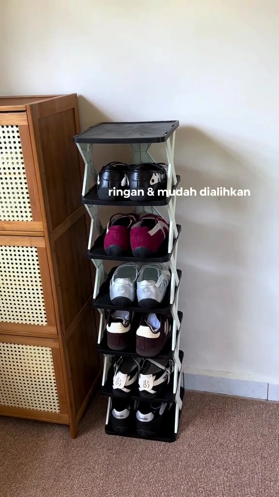 Rak Kasut Rumah Sewa: Besi Terbuka, X-Bar, Flip-Down & Tanpa Tebuk — Muat Berapa Pasang, Harga Dari RM6.53