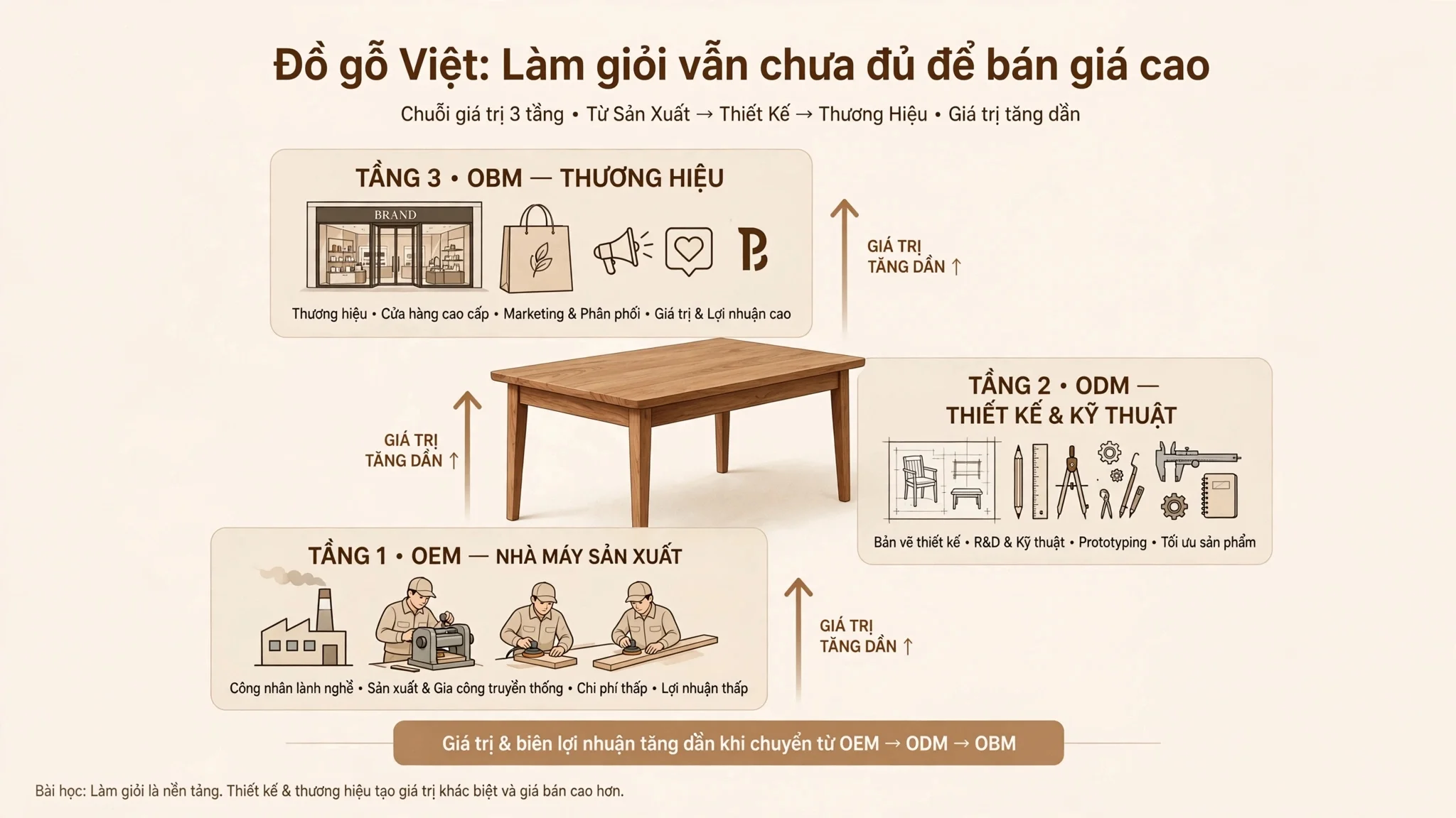 Từ gia công giá rẻ đến thương hiệu cao cấp của gỗ Việt
