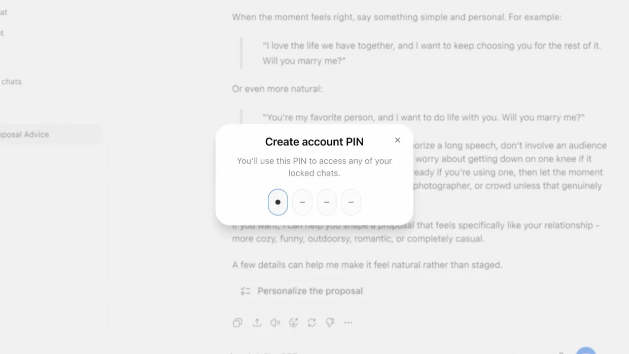 Lindungi Percakapan Sensitif ChatGPT Dengan Locked Chats Berkod PIN