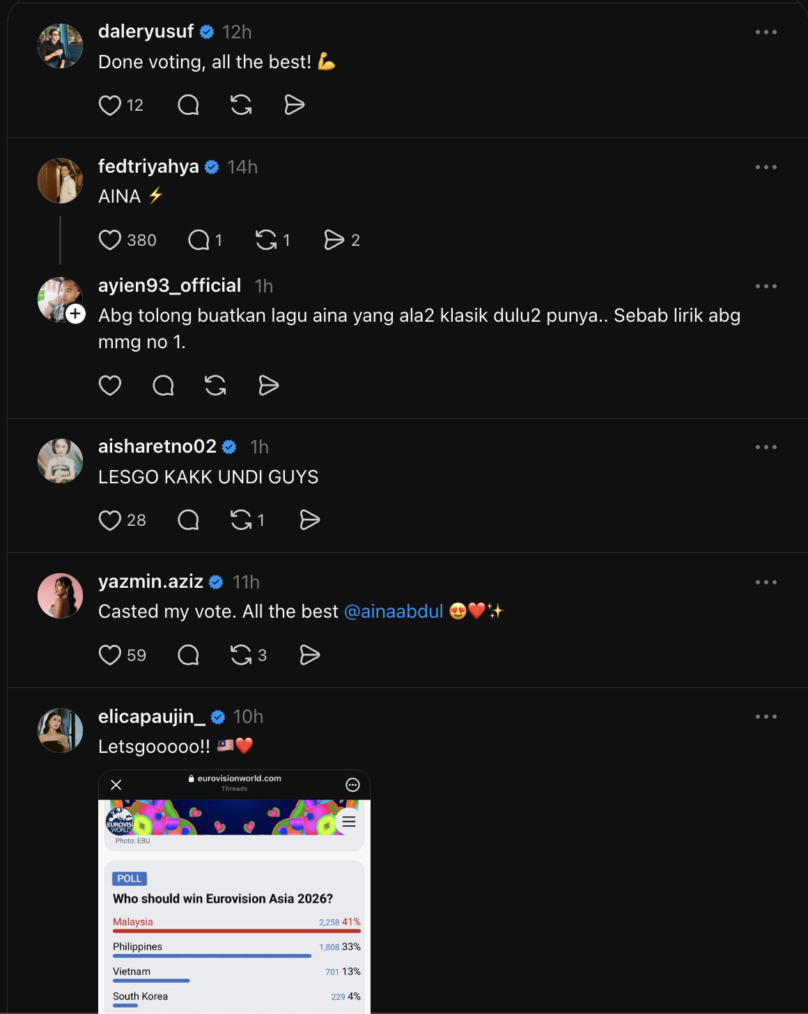Penyanyi Negara Siap Berentap di Pentas Eurovision Asia