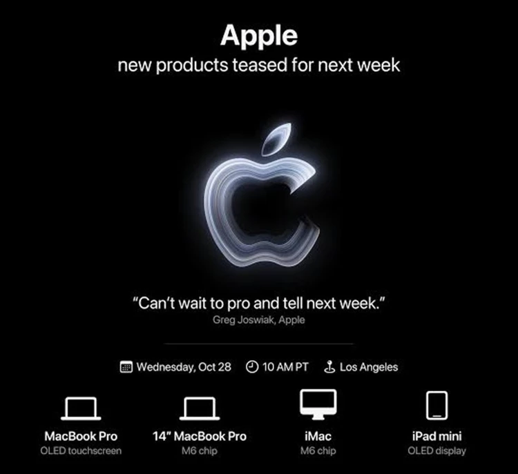 Sự kiện Pro and Tell của Apple: MacBook Pro cảm ứng OLED và iPad mini mới sắp lộ diện