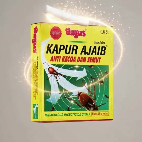 Kotak kapur ajaib Bagus anti kecoa dan semut dengan batang kapur putih di atasnya