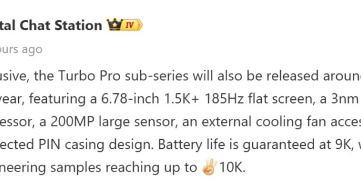 OnePlus Turbo 7 Pro: Màn hình 185Hz, chip 3nm và pin 10.000mAh có đáng mong đợi?