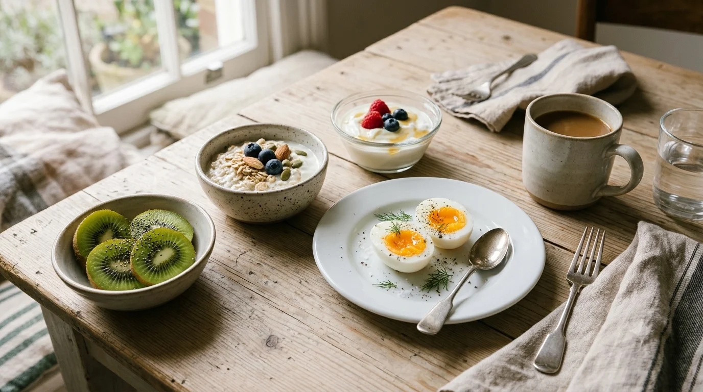 Trứng luộc và kiwi: Bữa sáng giảm cân cho người bận rộn