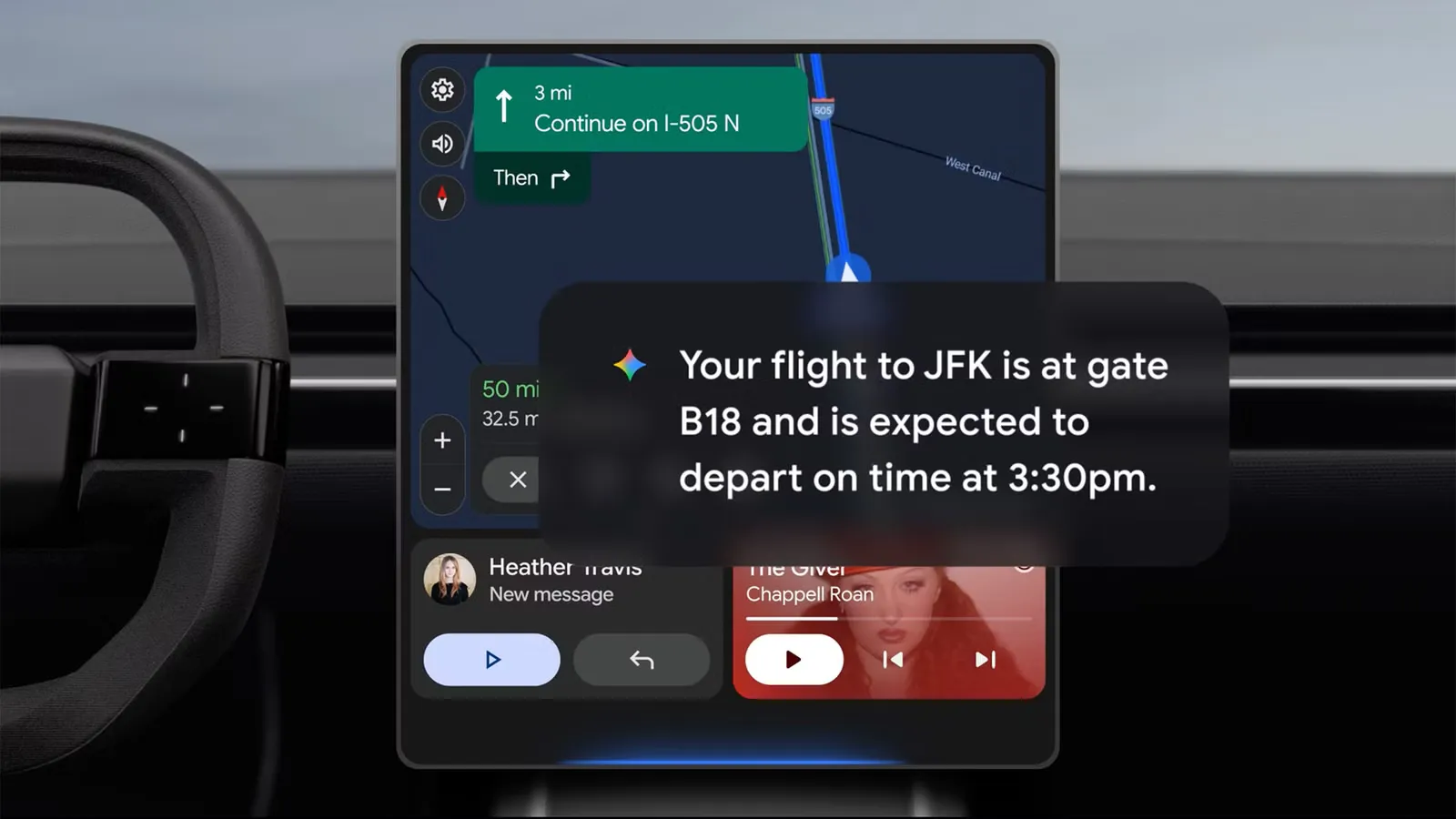 Gemini trên Android Auto: dùng Personal Intelligence để lái xe an toàn
