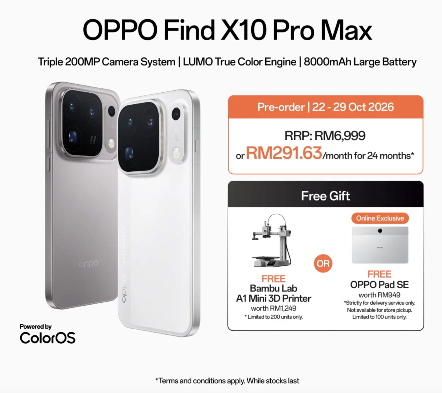 OPPO Find X10: 200MP Hasselblad, Bateri 8,000mAh & Harga Bermula RM4,999