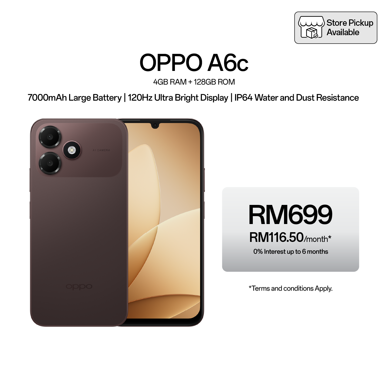 OPPO A6c Harga Malaysia Oktober 2026: RM629 & RM699 — Aku Semak Dakwaan "Jaminan 2 Tahun", Set Rasmi & Alternatif RM559