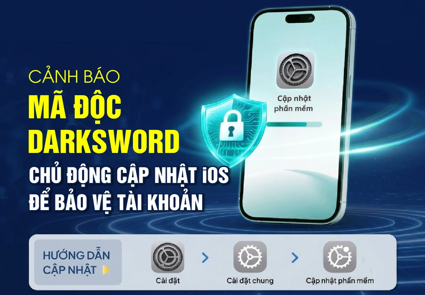 Cảnh báo mã độc DarkSword trên iPhone và cách cập nhật iOS để bảo vệ tài khoản ngân hàng