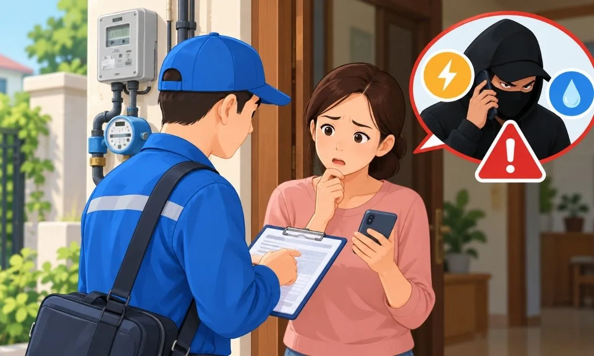 Giả danh nhân viên điện, nước đến nhà: Nhận diện bẫy cài ứng dụng độc hại