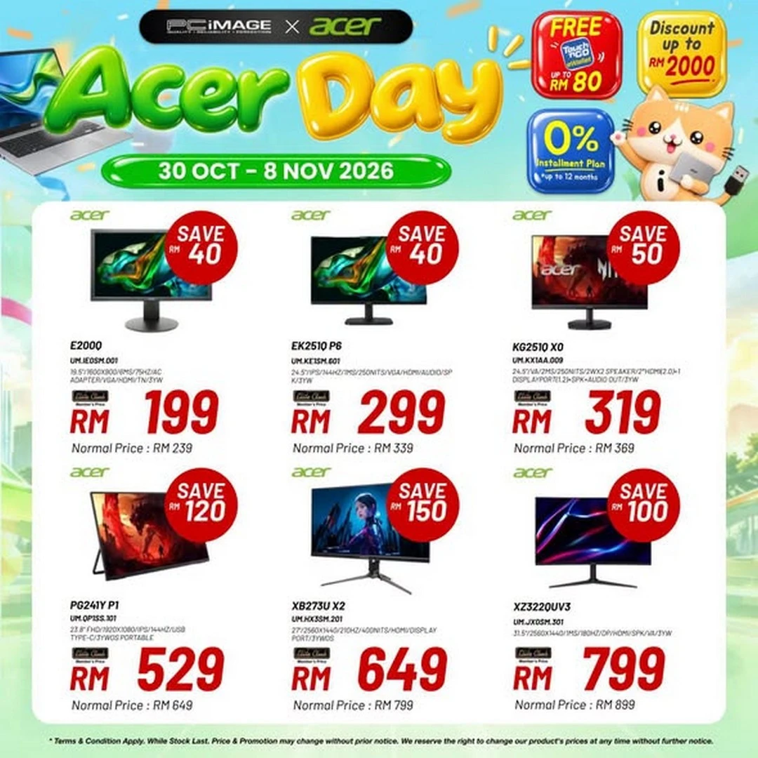 Monitor Acer Diskaun: Pilihan Bermula RM199 di PC Image