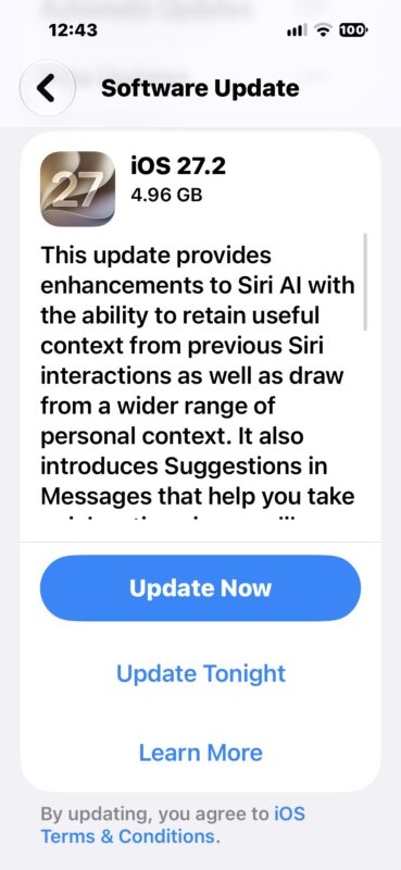 iOS 27.2 đưa Siri AI mới lên iPhone và iPad