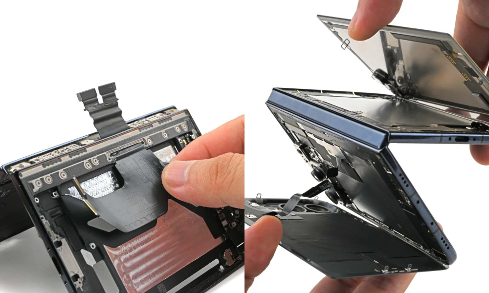 iFixit nghi bản lề là điểm yếu khiến màn hình iPhone Duo dễ nứt