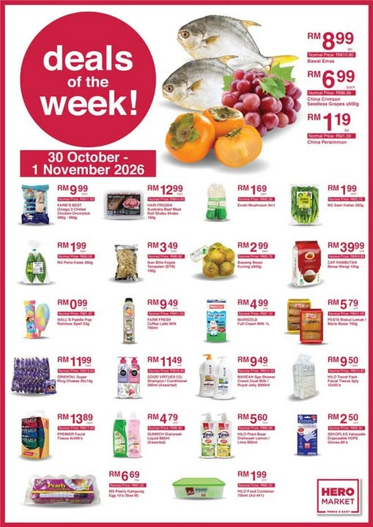 Promosi Groser Hujung Oktober: Anggur, Kesemak dan Telur DHA