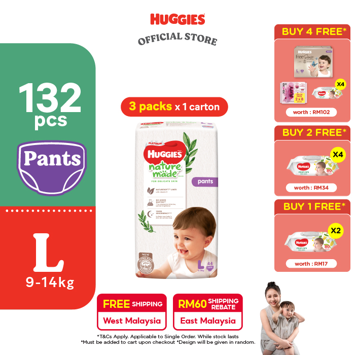 23% Drop: Huggies Naturemade L44 x3