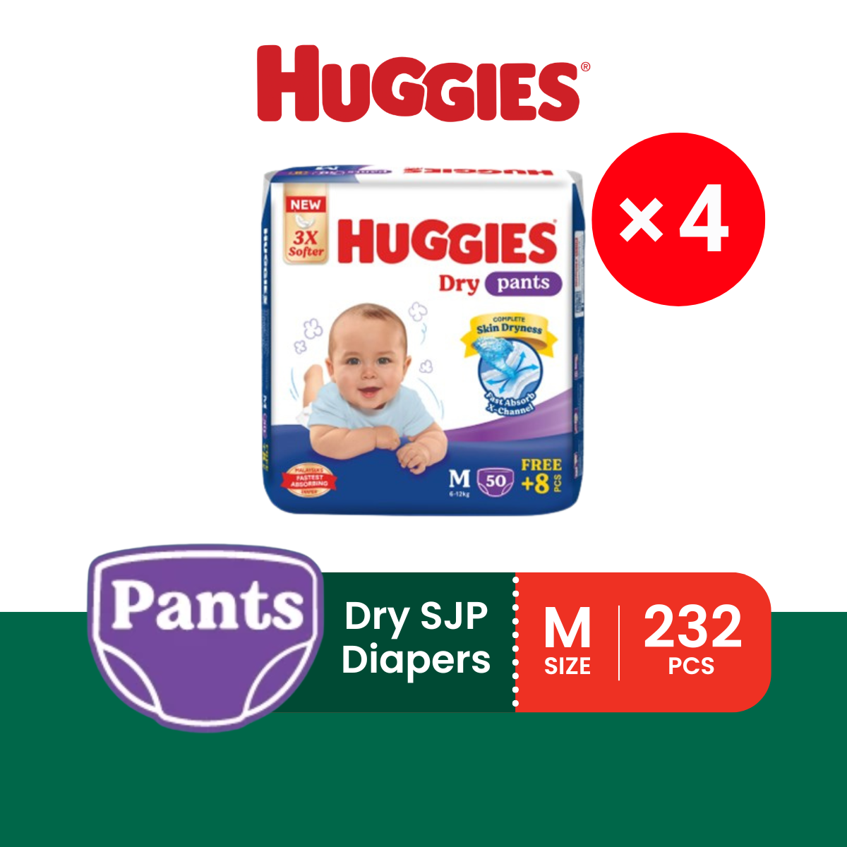 16.7% Drop HUGGIES Dry Pants Carton
