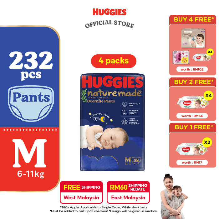 38% Drop: Huggies Overnite M58 x4
