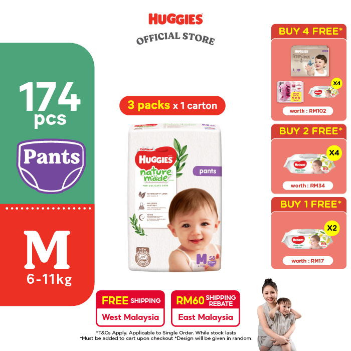 23% Drop: Huggies Naturemade Pants M58