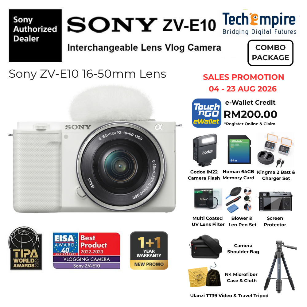 Fresh Price Drop: SONY ZV-E10 Interchangeable lens vlog (1+1 Year Sony Malaysia