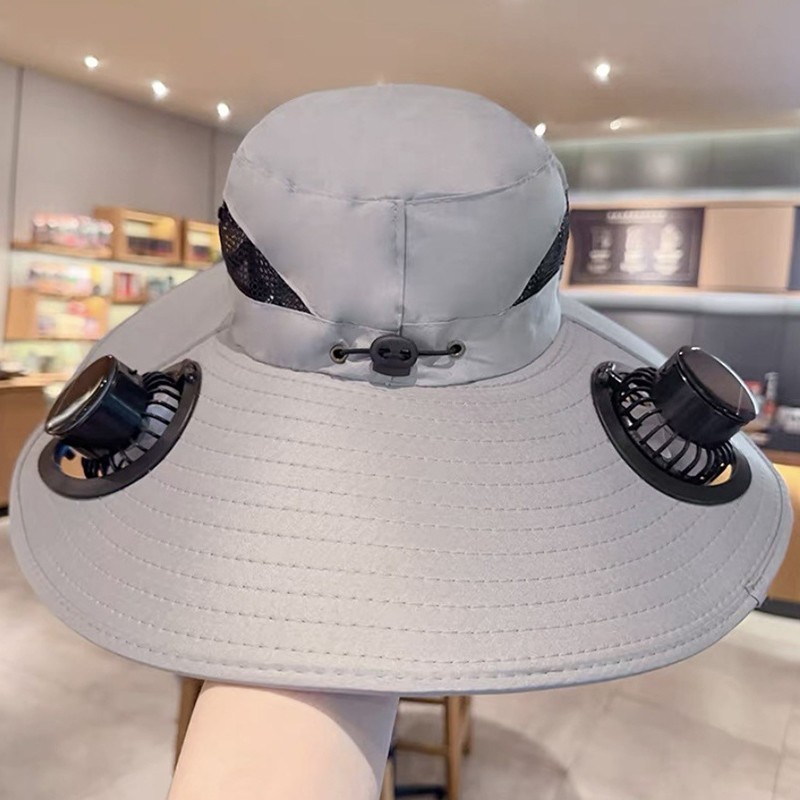 16% Drop: Solar Fan Sun Hat — Outdoor Wide