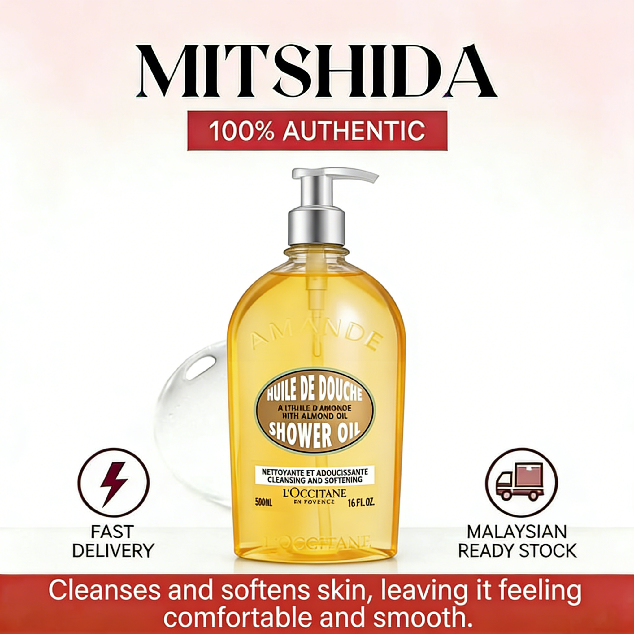 15.6% drop: Almond Shower Oil 500ml
