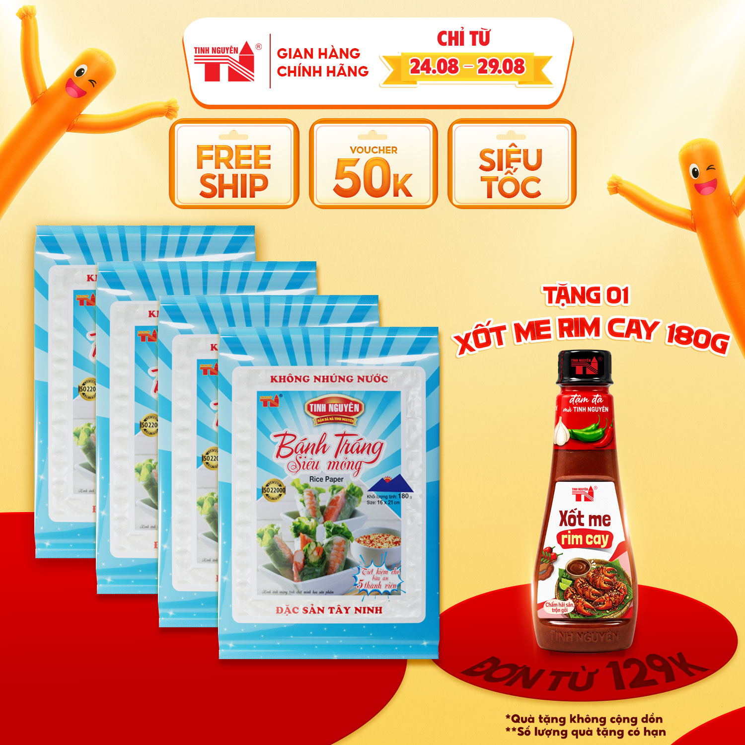 Giá vừa giảm: Combo 4 Bánh Tráng Siêu (180gx4gói)